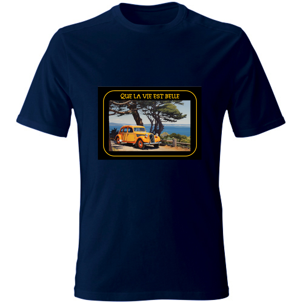 T-Shirt Unisex Maglietta in Cotone - Que La Vie Est Belle - (R.C Garcia)