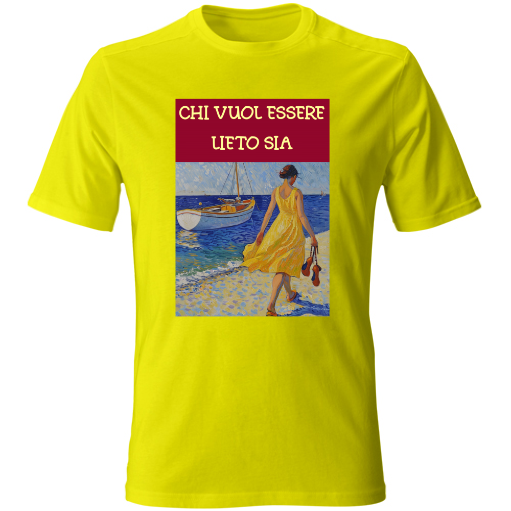 T-Shirt Unisex Maglietta in Cotone - Chi Vuol Esser Lieto Sia - (R. C. Garcia)