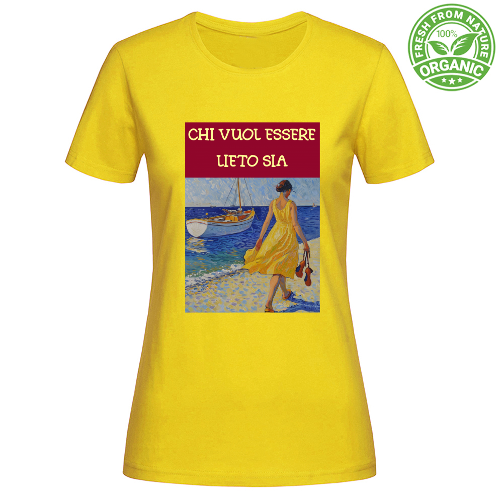 T-Shirt Woman Organic Maglietta Femminile in Cotone Organico -Chi Vuol E