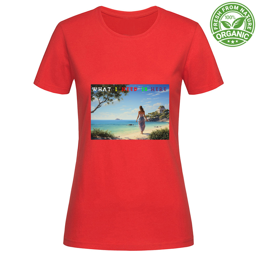 T-Shirt Woman Organic Maglietta Femminile in Cotone Organico - What A Ne
