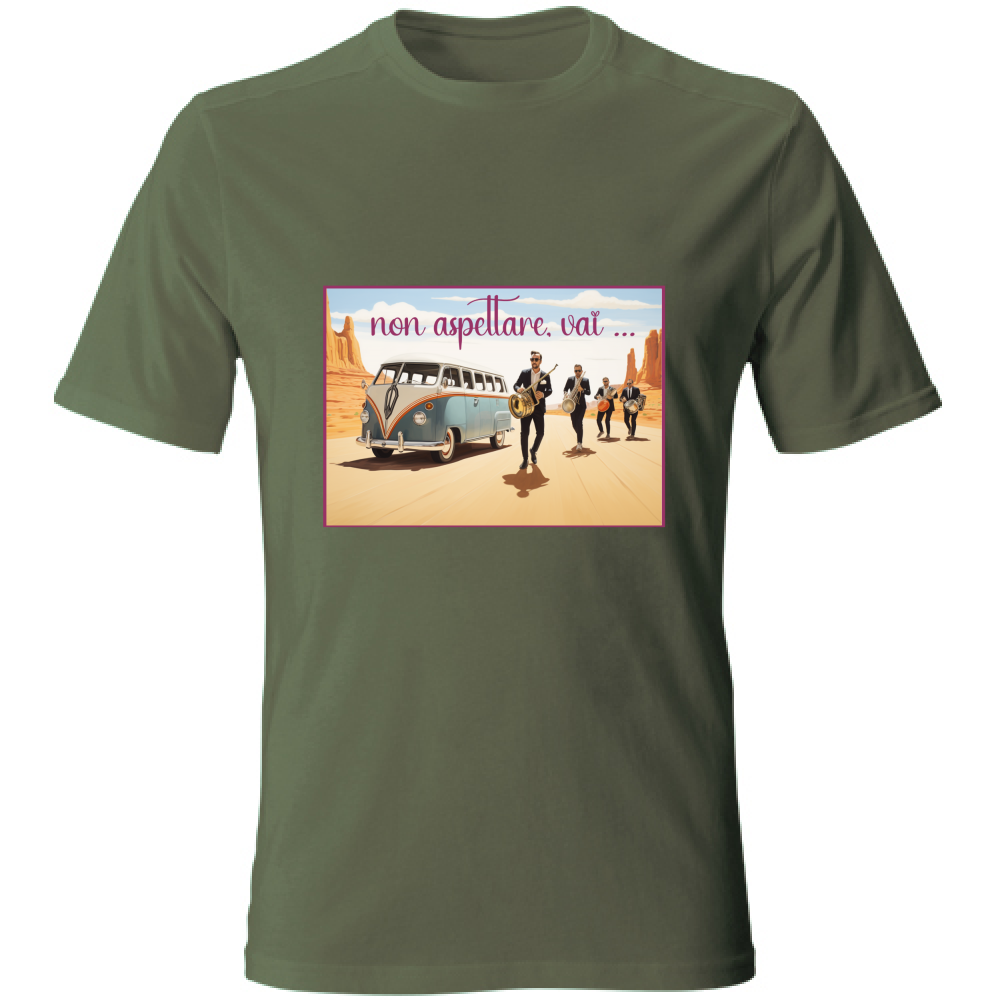 T-Shirt Unisex Maglietta in Cotone - Non Aspettare Vai