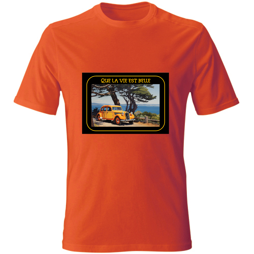 T-Shirt Unisex Maglietta in Cotone - Que La Vie Est Belle - (R.C Garcia)