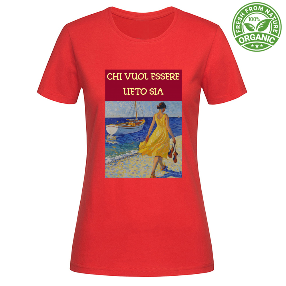 T-Shirt Woman Organic Maglietta Femminile in Cotone Organico -Chi Vuol E