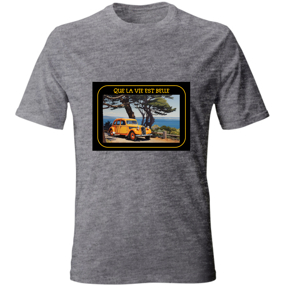 T-Shirt Unisex Maglietta in Cotone - Que La Vie Est Belle - (R.C Garcia)