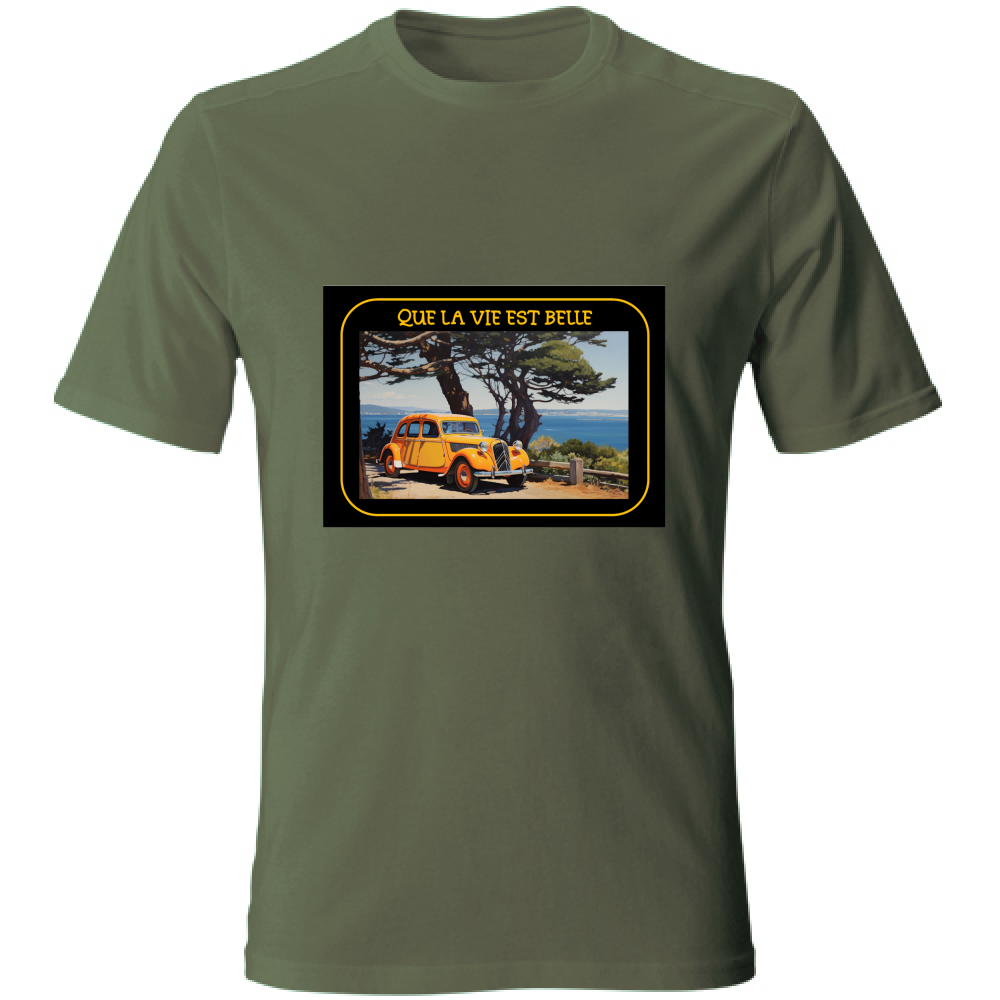 T-Shirt Unisex Maglietta in Cotone - Que La Vie Est Belle - (R.C Garcia)