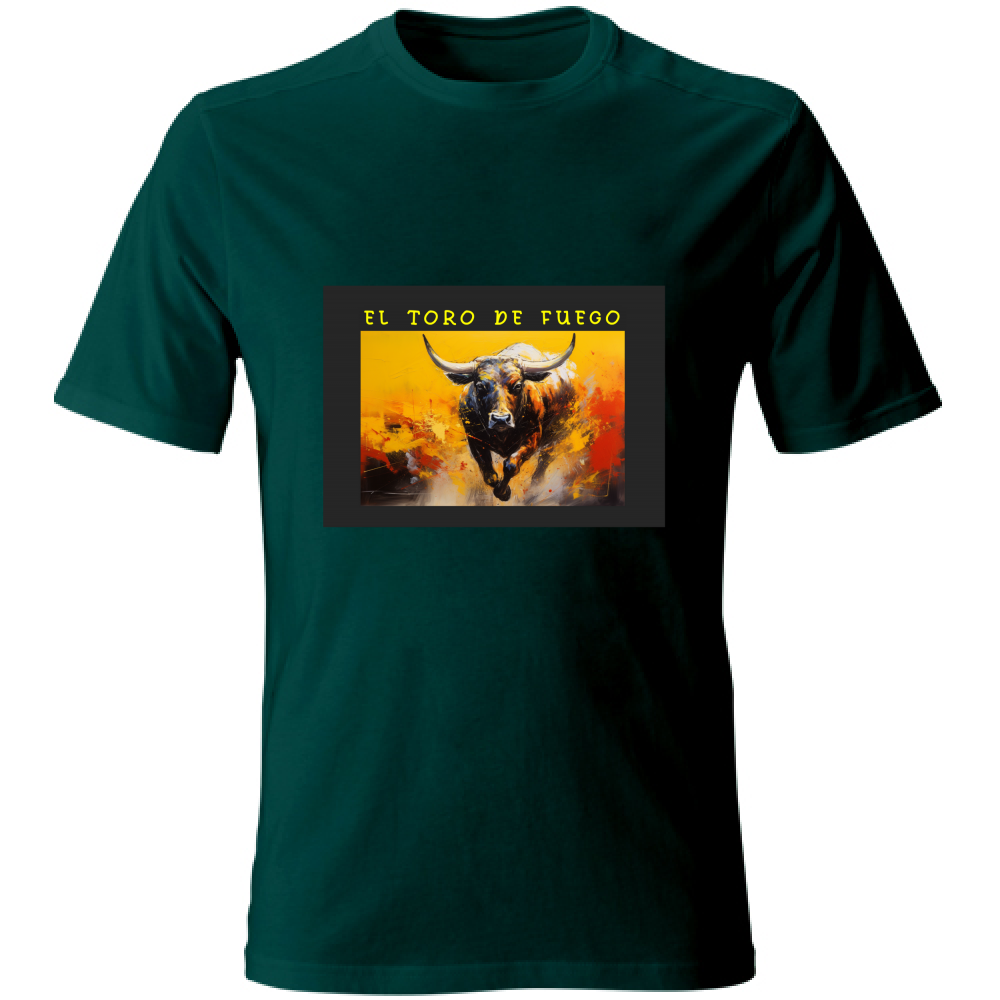 T-Shirt Unisex Maglietta in Cotone - El toro de Fuego - (R. C. Garcia)