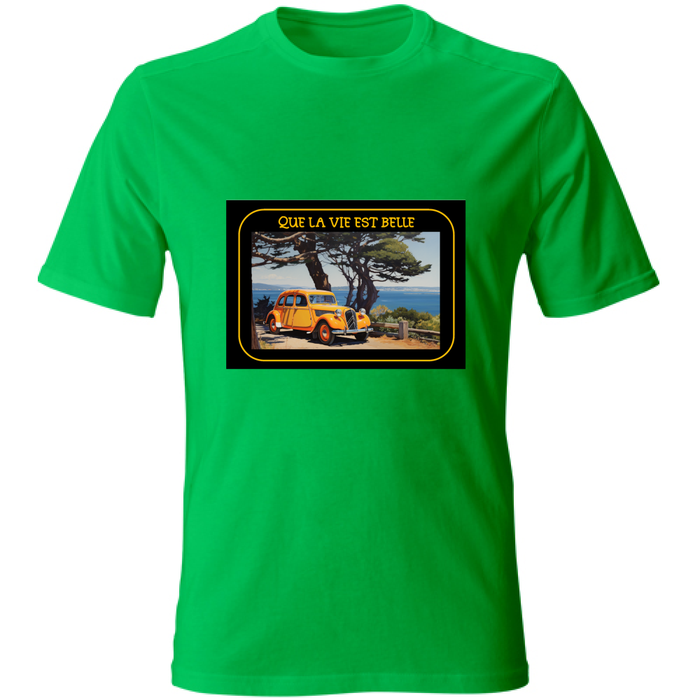 T-Shirt Unisex Maglietta in Cotone - Que La Vie Est Belle - (R.C Garcia)