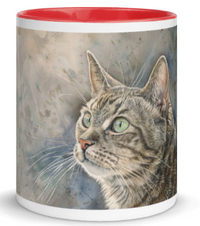 White mug designed by artist Georgette Guny