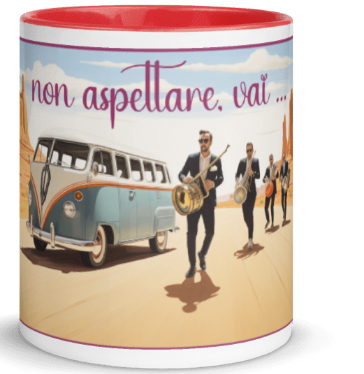 Tazza bianca disegnata dall'artista Raul Carrasco Garcia