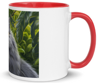 Tazza bianca disegnata dall'artista Georgette Guny