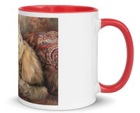 Tazza bianca disegnata dall'artista Georgette Guny