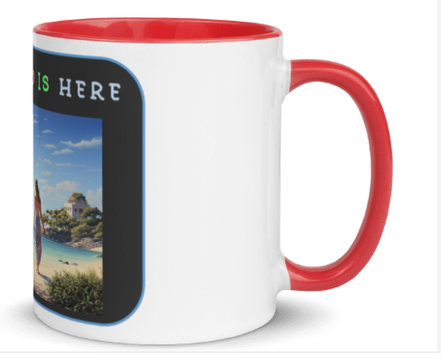 Tazza bianca disegnata dall'artista Raul Carrasco Garcia