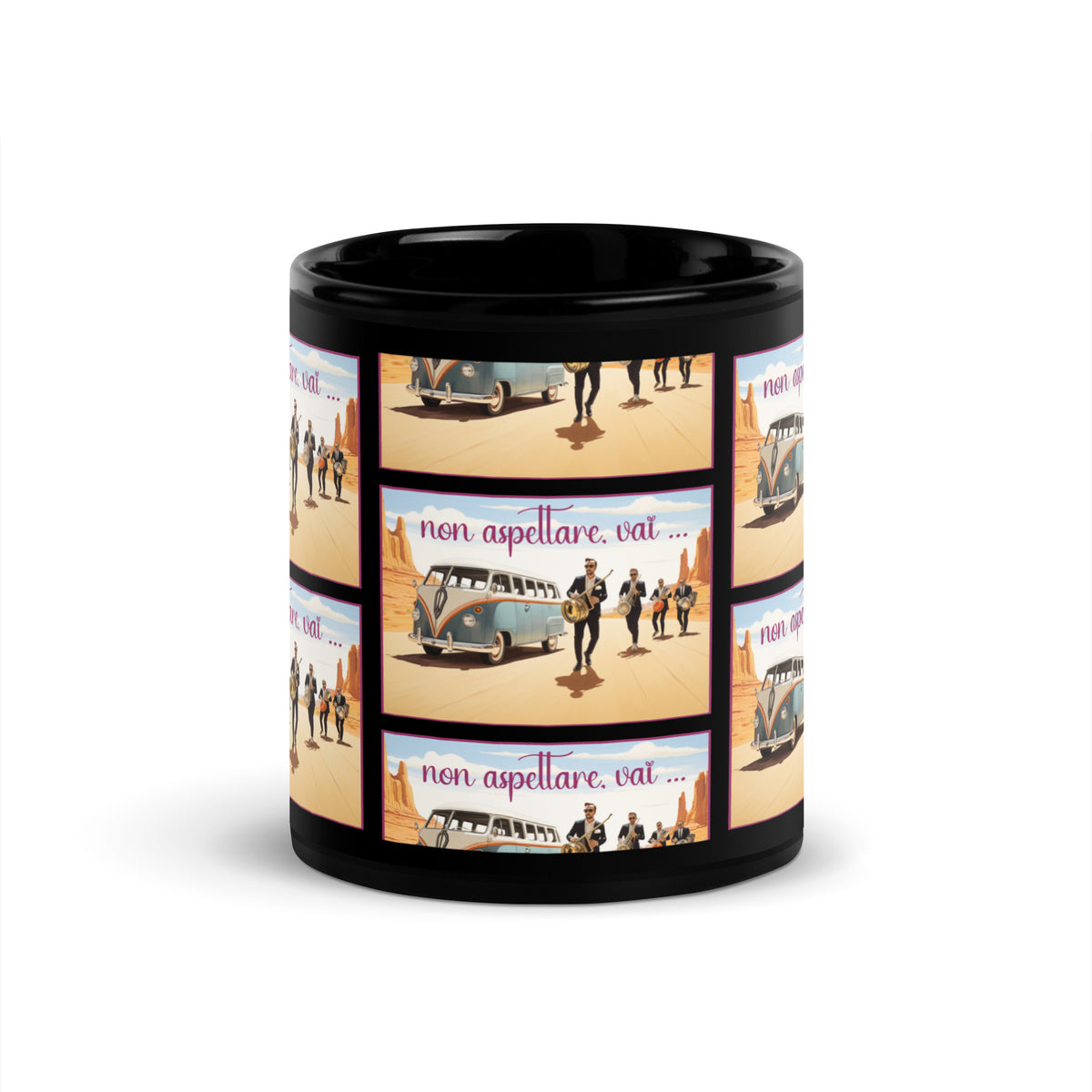 Glossy black mug designed by artist Raul Carrasco Garcia