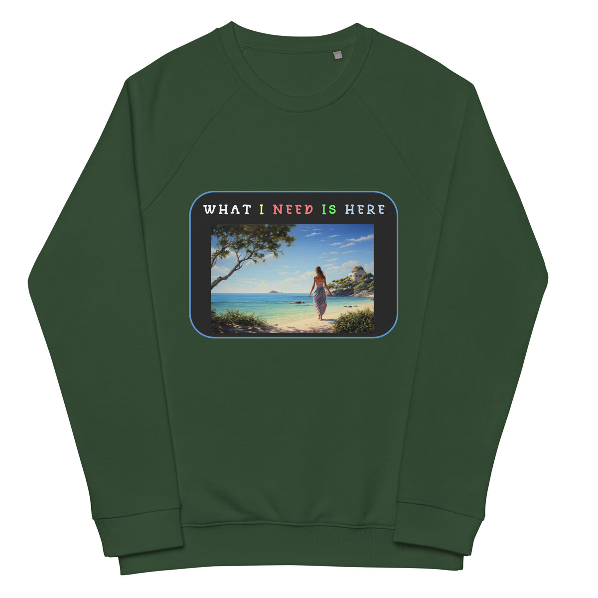 Sweat-shirt raglan bio unisexe conçu par l'artiste Raul Carrasco Garcia