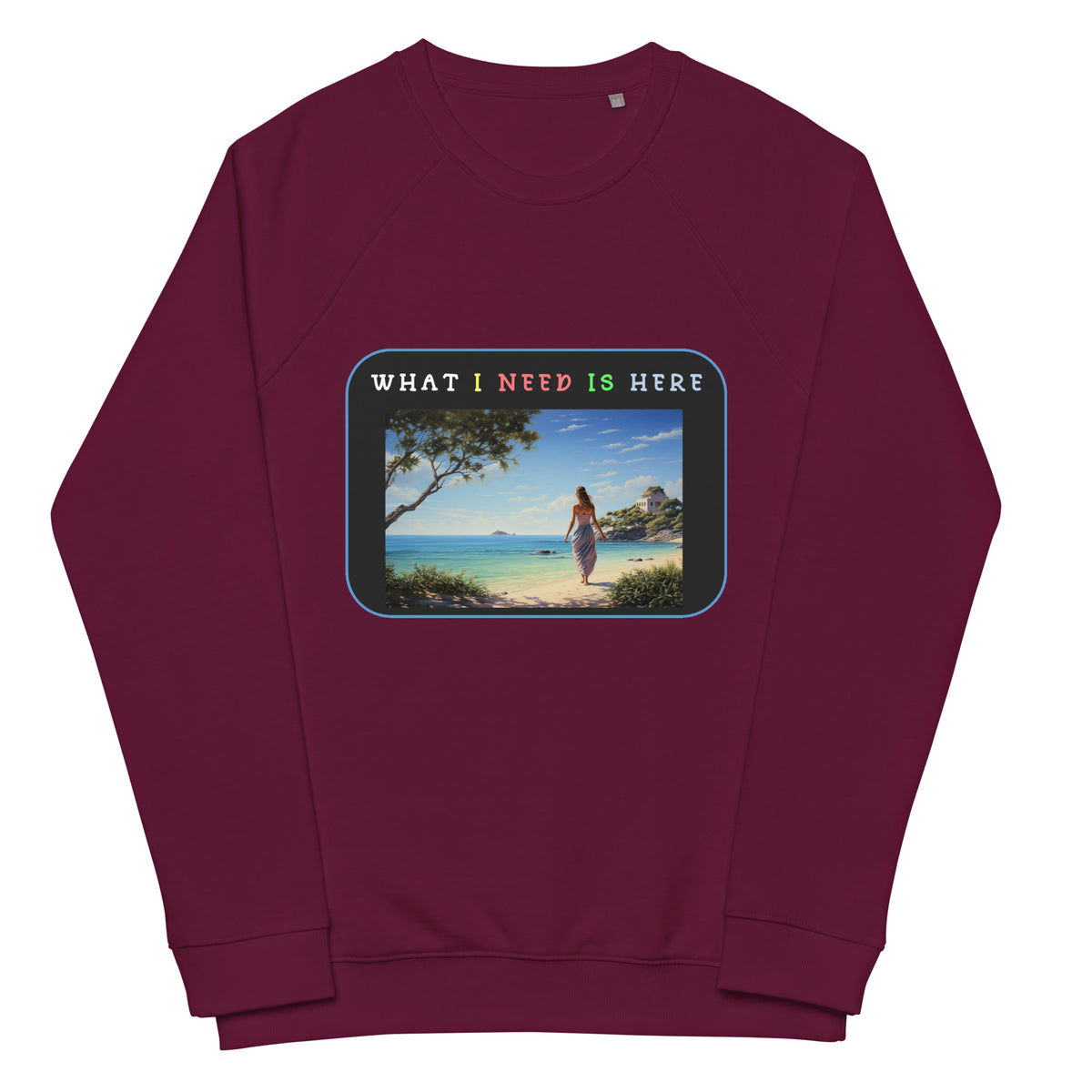 Sweat-shirt raglan bio unisexe conçu par l'artiste Raul Carrasco Garcia