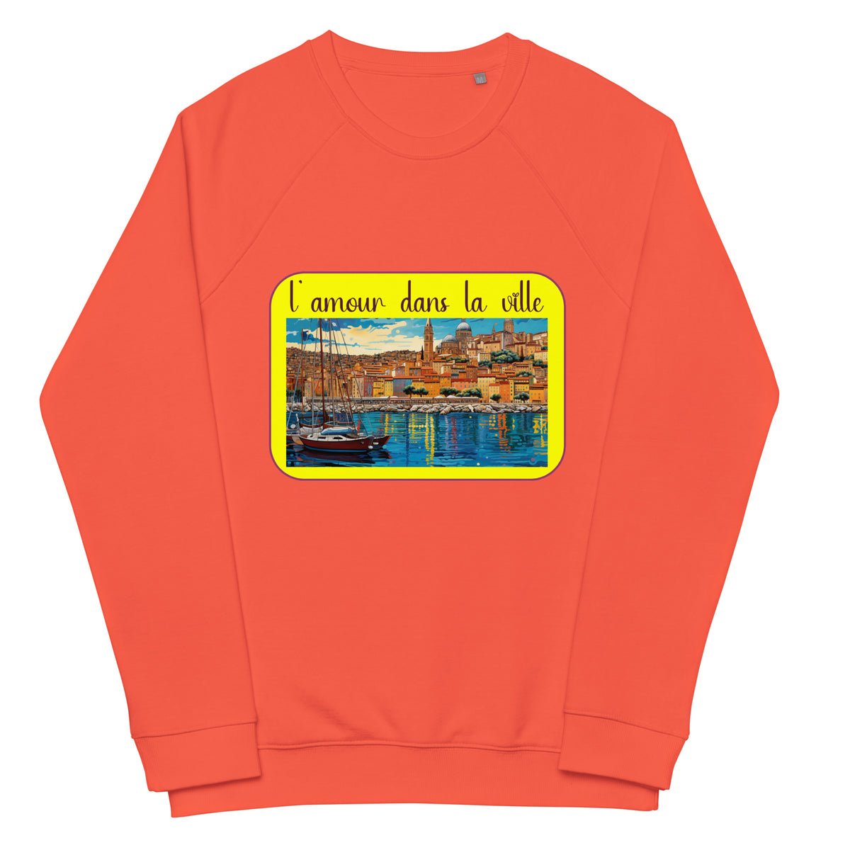 Unisex organic raglan sweatshirt designed by artist Raul Carrasco Garcia