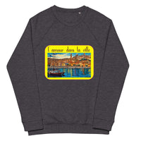 Unisex organic raglan sweatshirt designed by artist Raul Carrasco Garcia