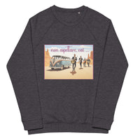 Unisex organic raglan sweatshirt designed by artist Raul Carrasco Garcia