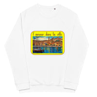 Unisex organic raglan sweatshirt designed by artist Raul Carrasco Garcia