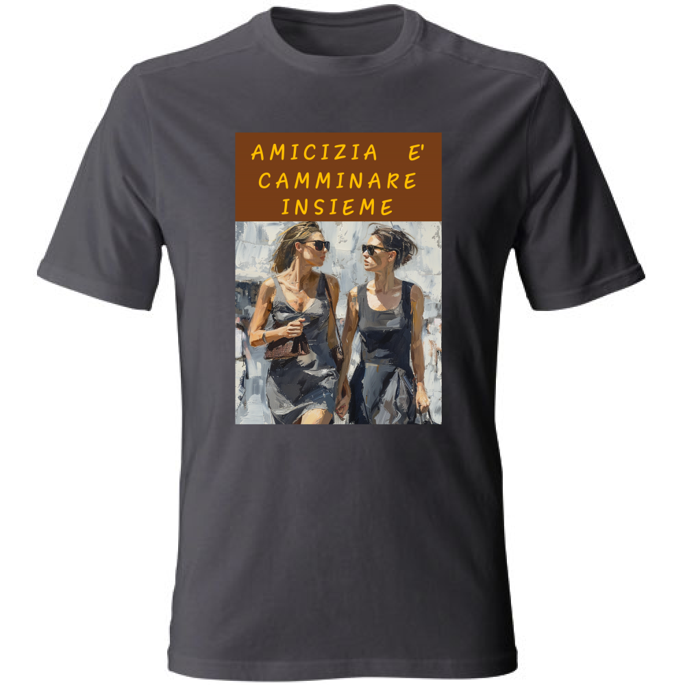 T-Shirt Unisex Maglietta in Cotone - Amicizia è Camminare Insieme