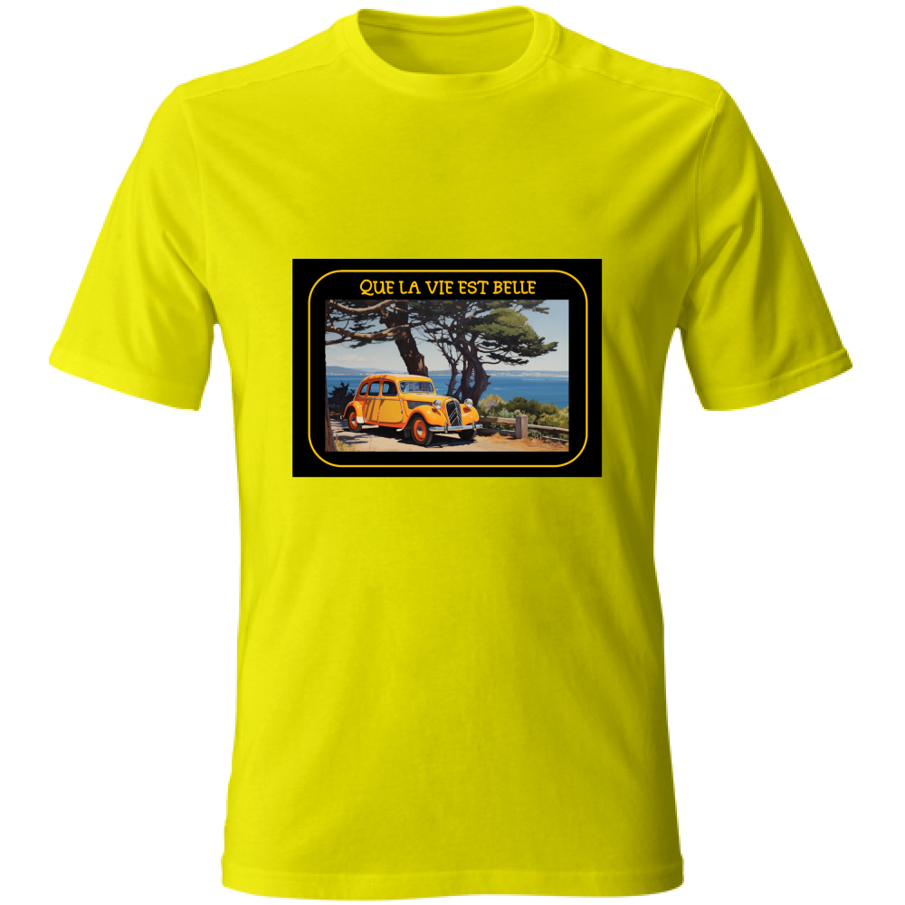 T-Shirt Unisex Maglietta in Cotone - Que La Vie Est Belle - (R.C Garcia)
