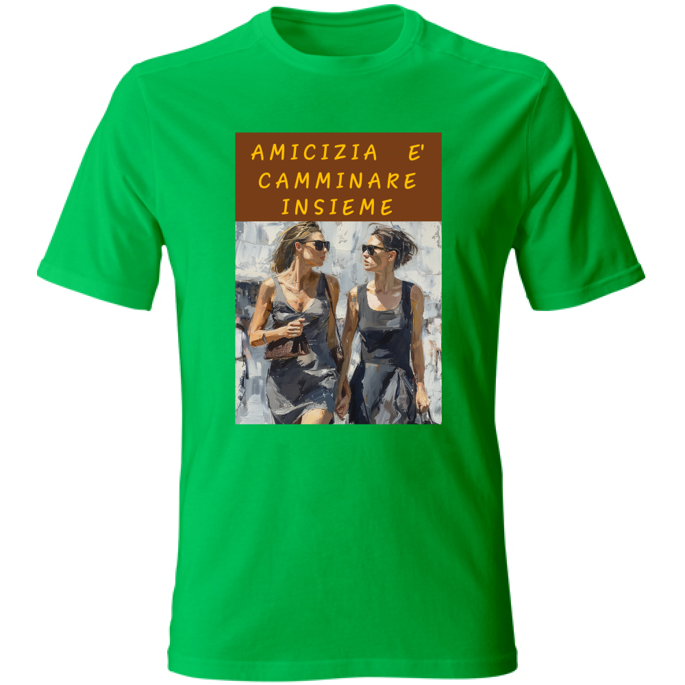 T-Shirt Unisex Maglietta in Cotone - Amicizia è Camminare Insieme