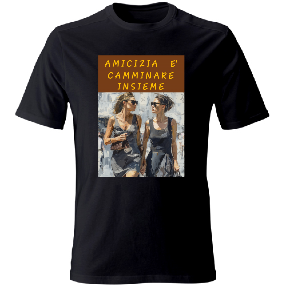 T-Shirt Unisex Maglietta in Cotone - Amicizia è Camminare Insieme