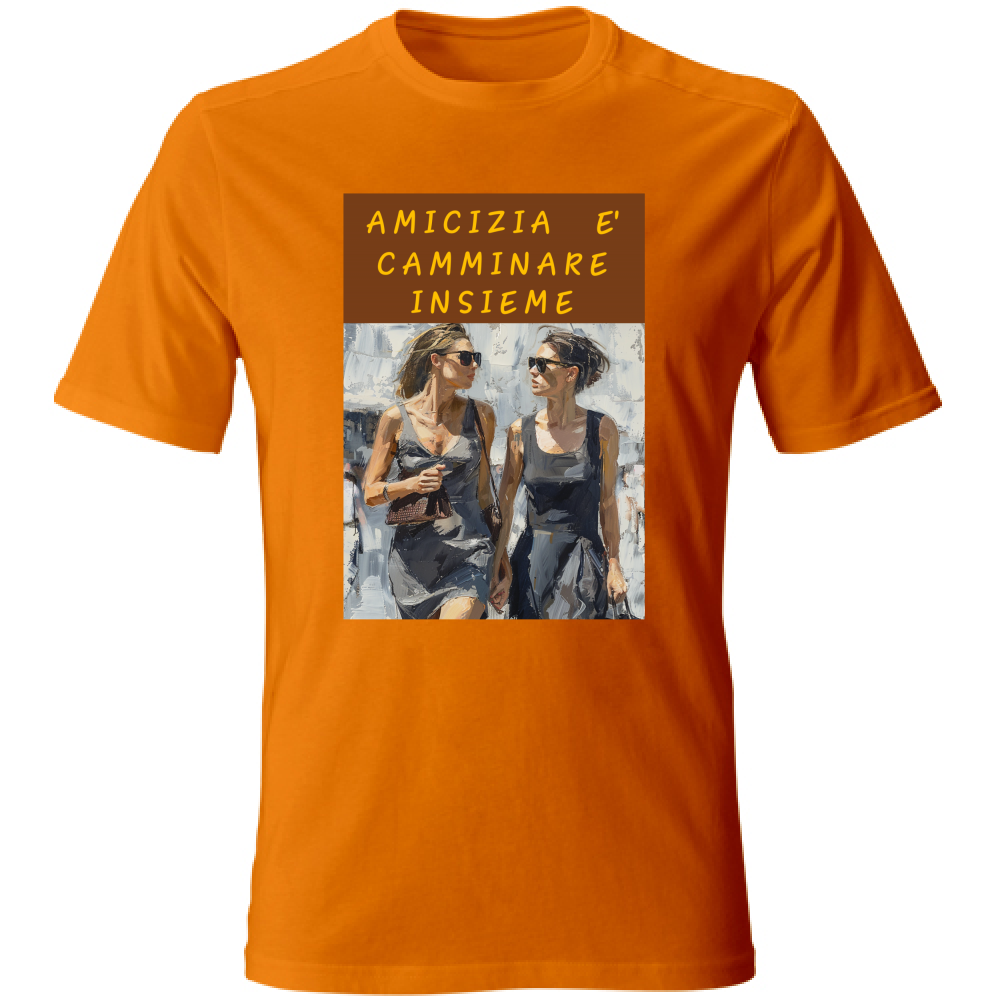 T-Shirt Unisex Maglietta in Cotone - Amicizia è Camminare Insieme
