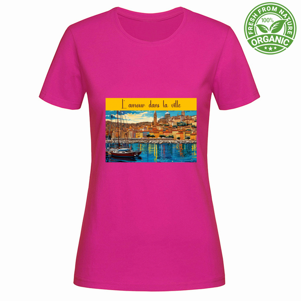 T-Shirt Woman Organic Maglietta Femminile in Cotone Organico - L Amour -