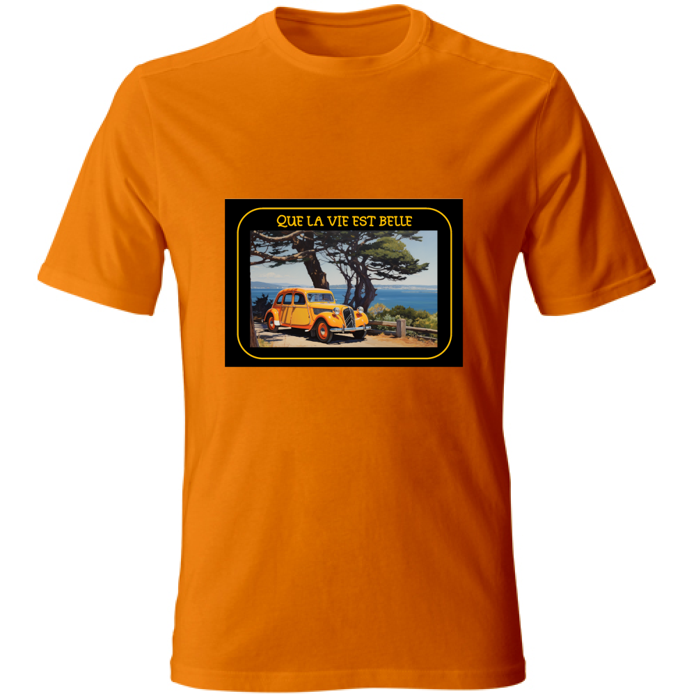 T-Shirt Unisex Maglietta in Cotone - Que La Vie Est Belle - (R.C Garcia)