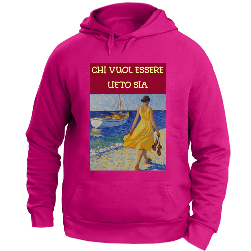 Felpa Unisex con Cappuccio Felpa Unisex - Chi Vuol Esser Lieto Sia - (R.C. Ga