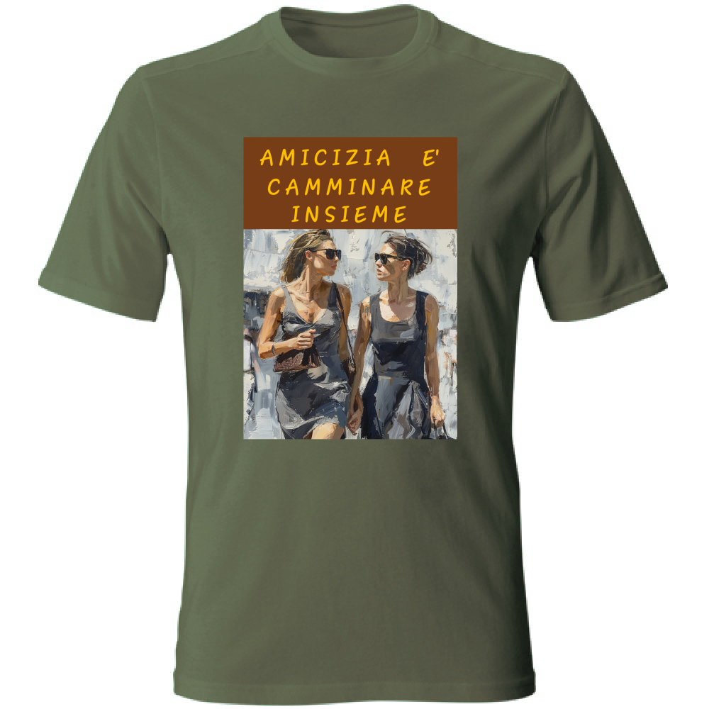 T-Shirt Unisex Maglietta in Cotone - Amicizia è Camminare Insieme