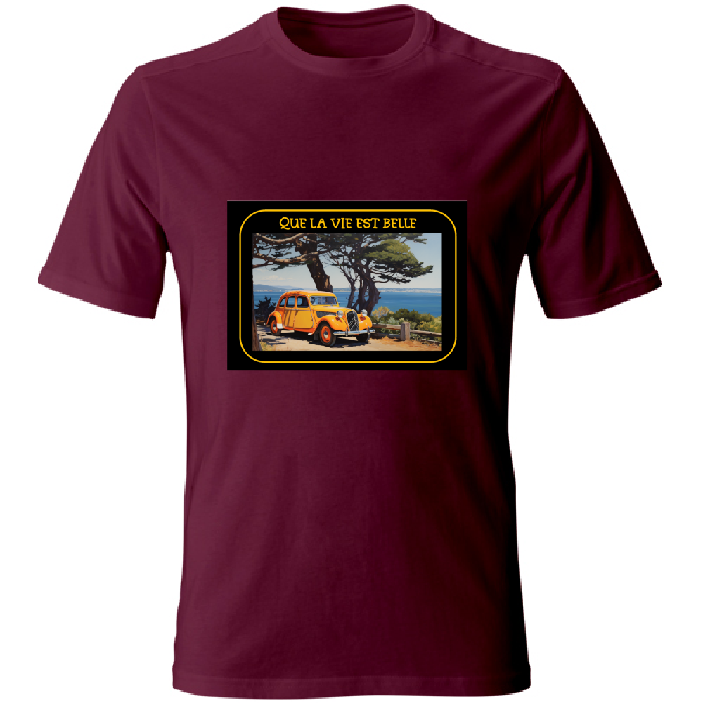 T-Shirt Unisex Maglietta in Cotone - Que La Vie Est Belle - (R.C Garcia)