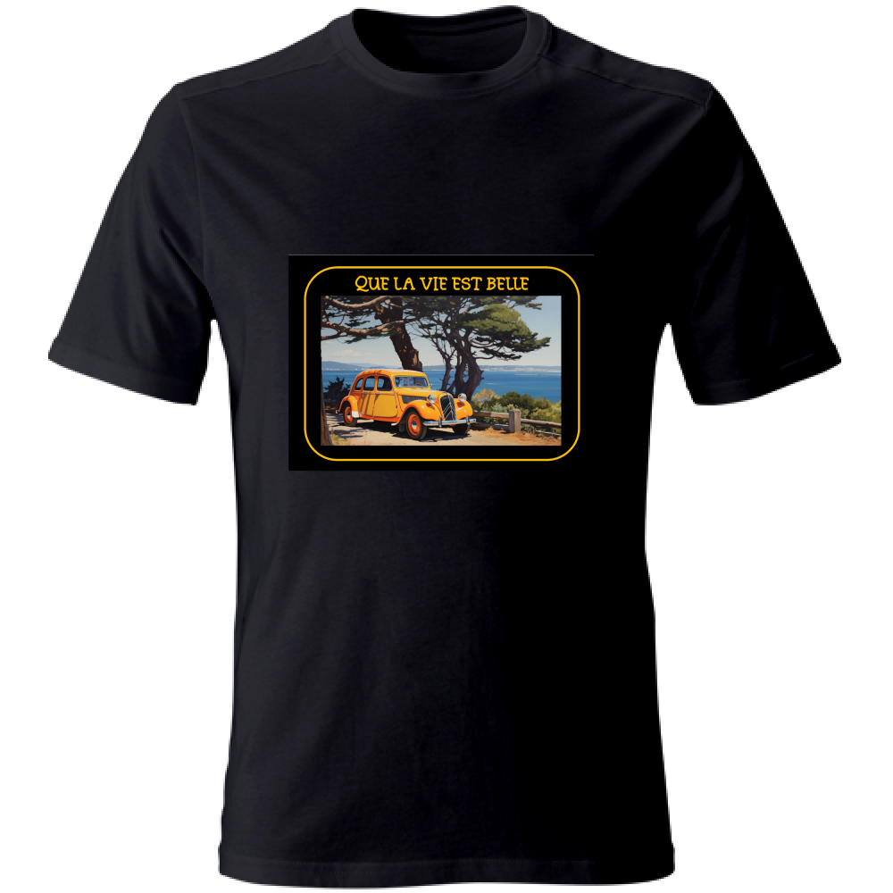 T-Shirt Unisex Maglietta in Cotone - Que La Vie Est Belle - (R.C Garcia)
