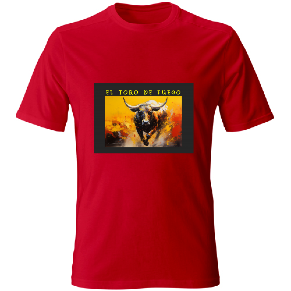 T-Shirt Unisex Maglietta in Cotone - El toro de Fuego - (R. C. Garcia)