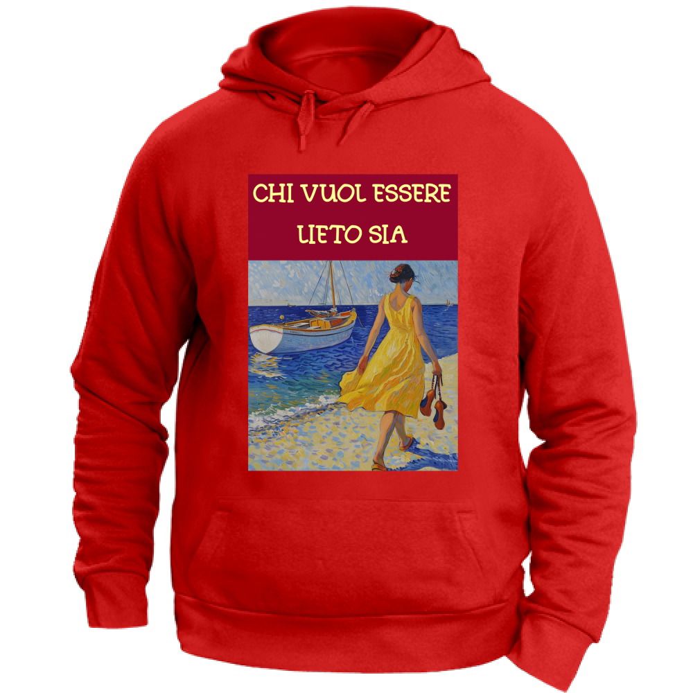 Felpa Unisex con Cappuccio Felpa Unisex - Chi Vuol Esser Lieto Sia - (R.C. Garcia)
