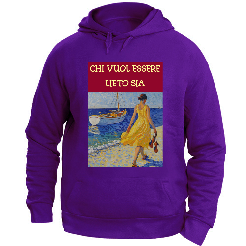 Felpa Unisex con Cappuccio Felpa Unisex - Chi Vuol Esser Lieto Sia - (R.C. Garcia)