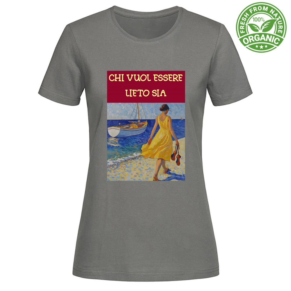 T-Shirt Woman Organic Maglietta Femminile in Cotone Organico -Chi Vuol E