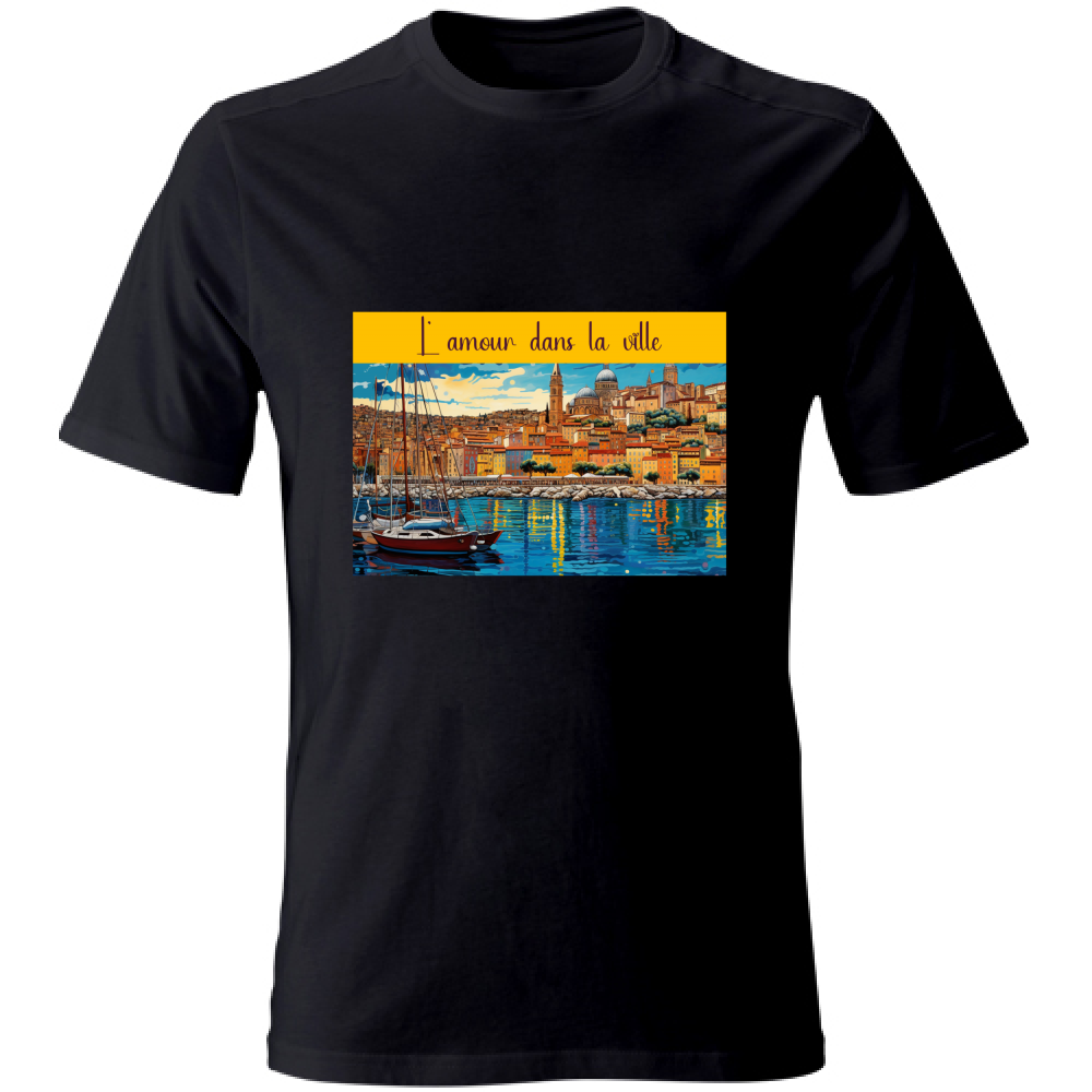 T-Shirt Unisex Maglietta in Cotone - L' Amour Dans La Ville - (R. C. Garcia)