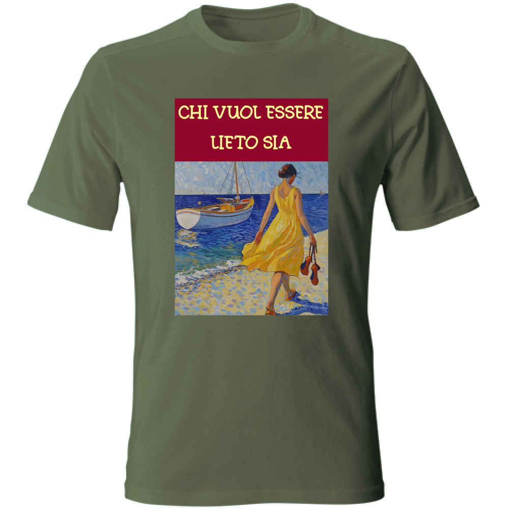 T-Shirt Unisex Maglietta in Cotone - Chi Vuol Esser Lieto Sia - (R. C. Garcia)