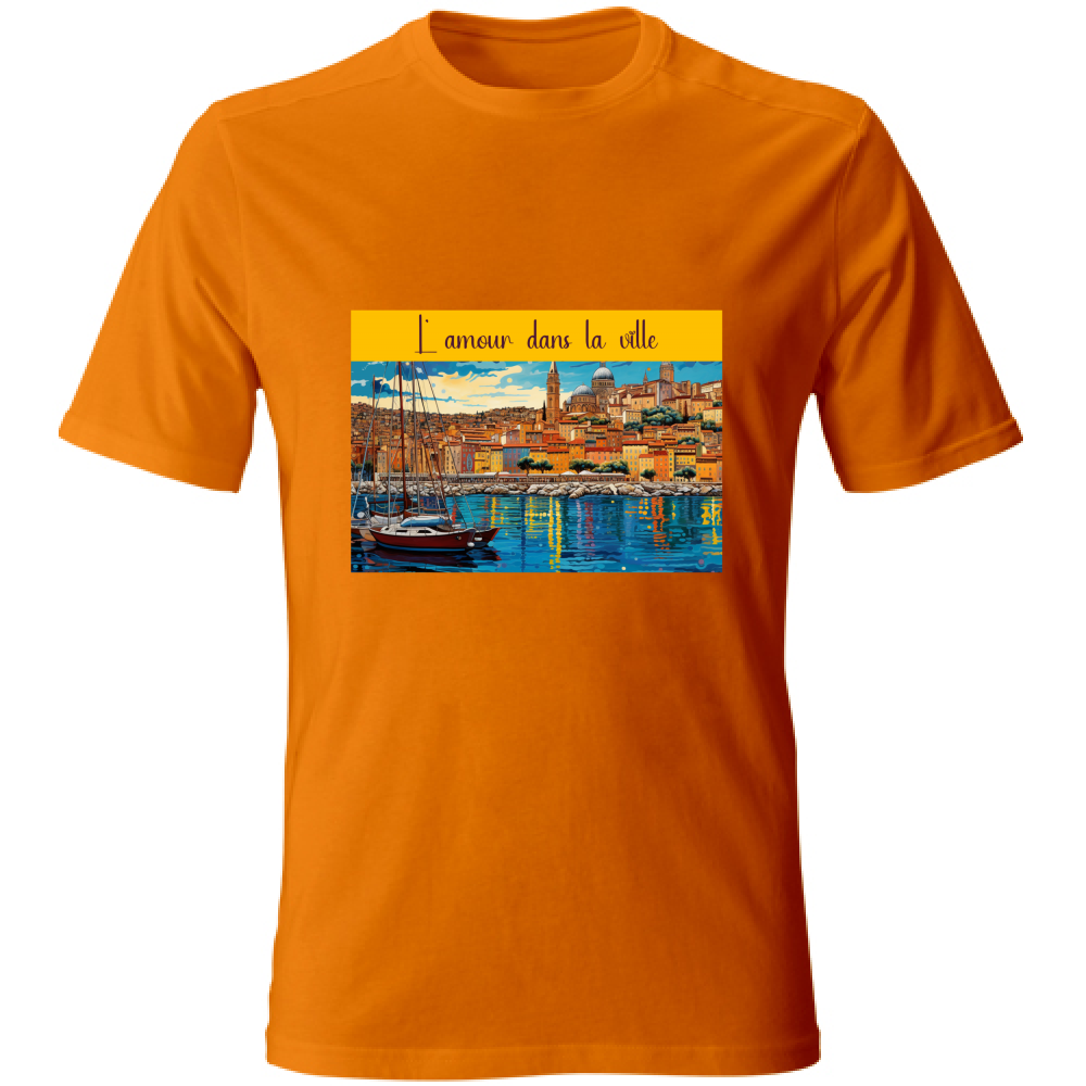 T-Shirt Unisex Maglietta in Cotone - L' Amour Dans La Ville - (R. C. Garcia)