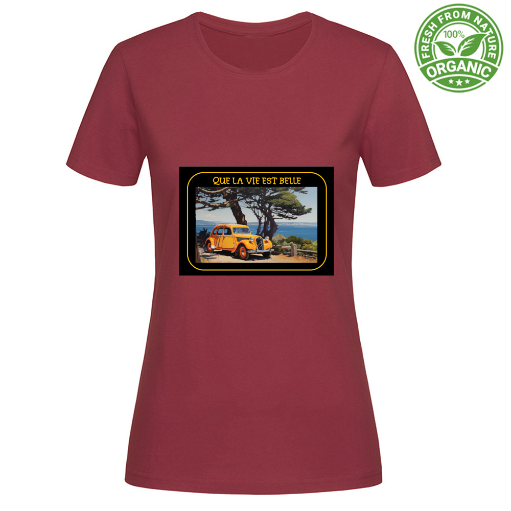 T-Shirt Woman Organic Maglietta Femminile in Cotone Organico - Que La Vi