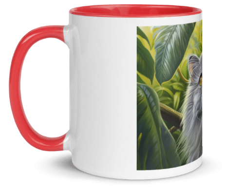 Tazza bianca disegnata dall'artista Georgette Guny