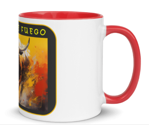 Tazza bianca disegnata dall'artista Raul Carrasco Garcia