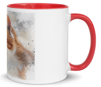 Tazza bianca disegnata dall'artista Georgette Guny